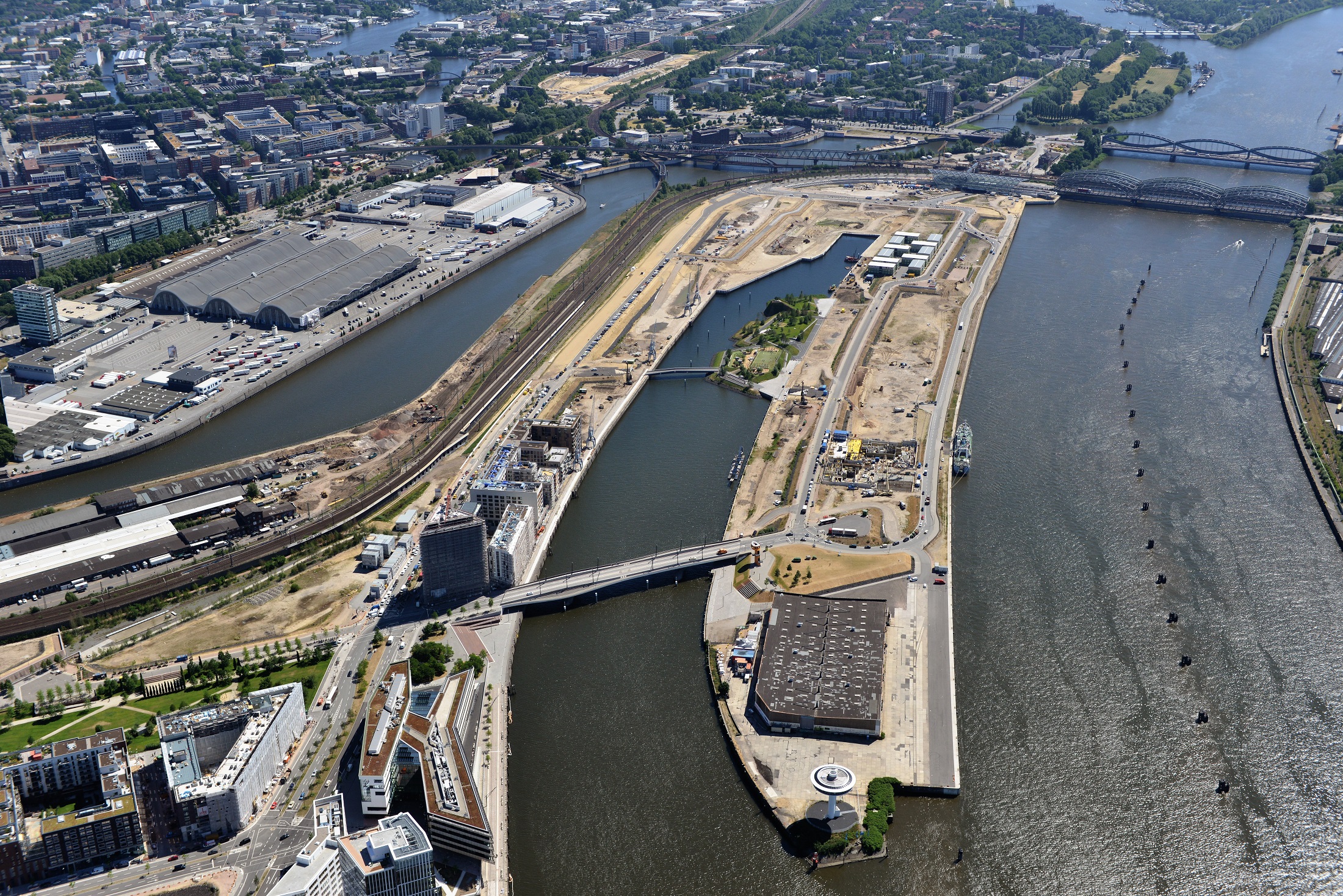 Blick auf den Baakenhafen, bevor es mit dem Bau richtig los ging